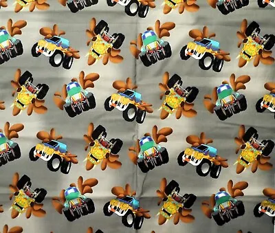 Michael Miller Fabrics #DC5080  Monster Trucks  Cotton Fabric 1 Yard Piece • $8.98