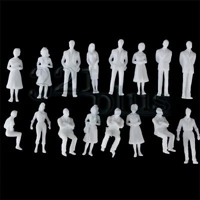 100 Pcs 1:50 Scale Figures Sitting Standing Human People Miniatures Male Female • $12.55