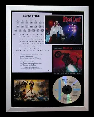 Meat Loaf+signed+quality Framed+bat Out Of Hell=100% Genuine+express Global Ship • £299.95