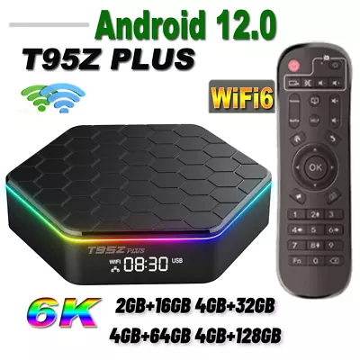 T95Z Plus Smart Android 12 TV Box Quad Core 6K 4K HD 3D Streaming Media Player • $29.99