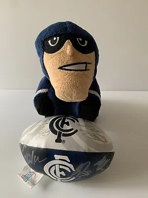 AFL Carlton Memorabilia - Signed FootBall And Pillow Pet • $34.99