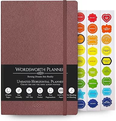 Undated Planner Weekly Monthly - Hardcover - A5 Paper; 120GSM - Brown • $29.90