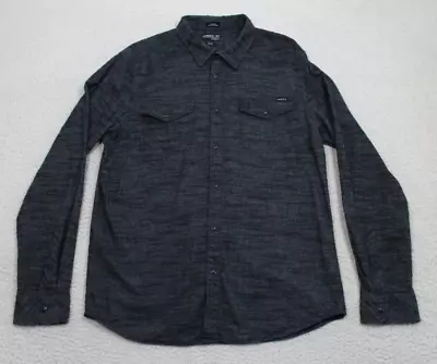 O'Neill Shirt Men's Medium Gray Pearl Snap Classic Fit Normcore • $17.99