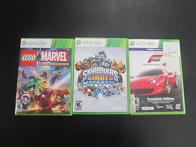 $27.99 • Buy Lot Of 3 Games Marvel Super Hereos,Forza 4, Skylanders Giants Xbox 360 Working