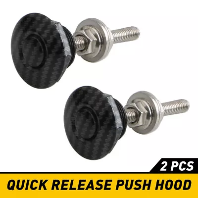 2 X Button Push Quick Release Hood Bonnet Pins Lock Clip Car Bumper Latch Carbon • $13.99