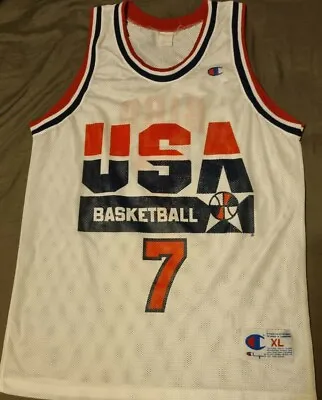 £90 • Buy MINT Champion Europe USA Dream Team Larry Bird NBA Jersey XL 44 1992 #7 Laettner