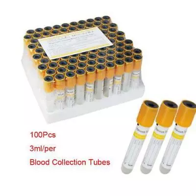 Carejoy 100pcs Clear Vacuum Blood Collection Tubes Gel Clot 12*75mm 3mL FDA • $27.99