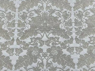 Zoffany Curtain Fabric 'VILLANDRY WEAVE - WHITE OPAL' 2 METRES - DAMASK COLL • £71.99