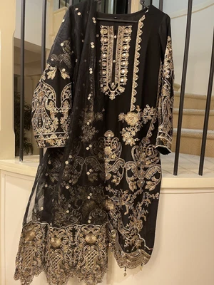 $150 • Buy Pakistani Indian 3 Piece Evening Wedding Outfit Shalwar Kameez