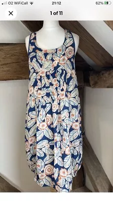 Pyrus Bloomsbury Group Charleston Vibe Print Pure Silk Dress Original Print 8 • £32