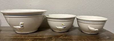 VTG Set Of 3 McCoy Mixing/Nesting Bowls Pottery #2107-2108-2110 Goose USA • $30