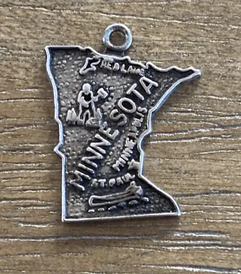 Vintage Sterling State Of Minnesota Travel Charm • $9