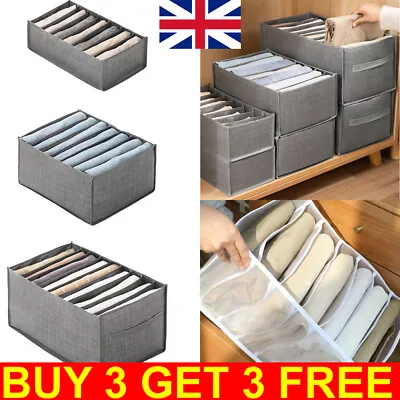 Clothes Drawer Organiser Divider For Wardrobe Closet Foldable Jeans. Storage Box • £5.99