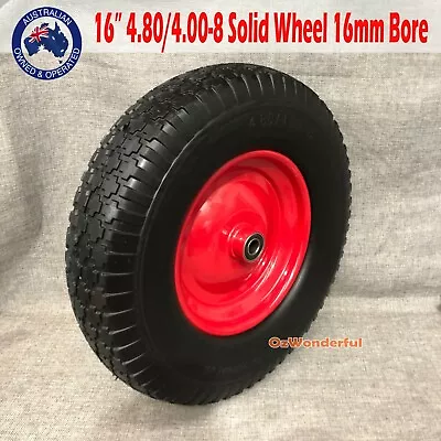 16  Solid Tyre Wheel Wheelbarrow 4.80/4.00-8 16mm BORE Wheels Puncture Proof  • $39.99