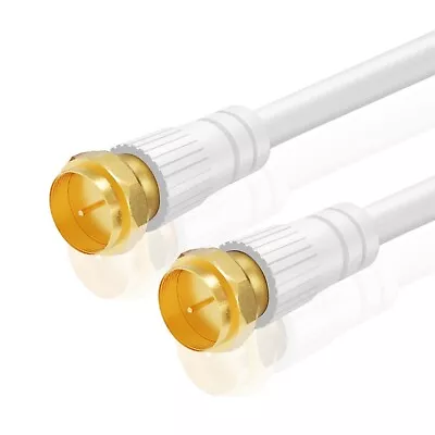 TNP Coaxial Cable RG59 With F Type Connector - 6 Feet Coax Cable For TV High-Sp • £3.99