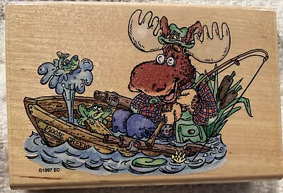 Stampendous Moose Creek Crossing Rubber Stamp XP003 One More Cast Fishing • $10.97