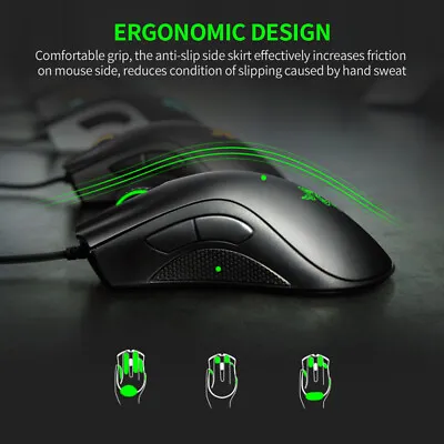 Razer DeathAdder Essential Wired Gaming Mouse Ergonomic 6400DPI Optical 5Button • $43.97