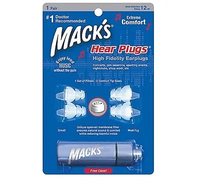 Musician Earplug Music Ear Concert Jamming Mack's HEAR PLUGS High Fidelity #16 • $18.99