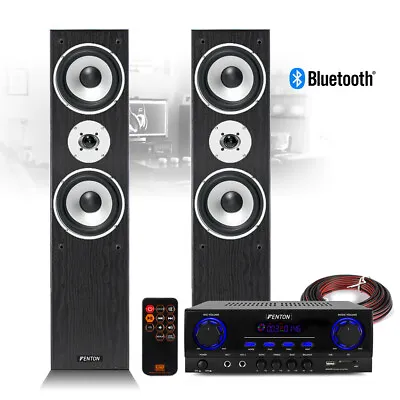 £190 • Buy SHFT60 HiFi Tower Speakers And Stereo Amplifier Bluetooth MP3 Home Music System