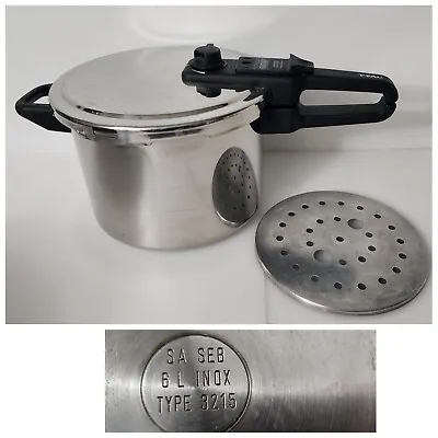Vintage T-fal Sensor 6 Liter Pressure Cooker SA SEB 3215 Made In France • $70.01