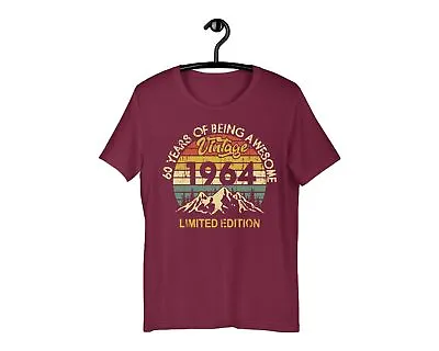 60th Birthday T-Shirt Vintage 1964 Gift 60 Years Awesome Sixty Men Women Tee Top • £9.99