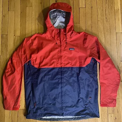 $110 • Buy Patagonia TorrentShell 2XL Red Blue Full Zipper XXL Rain Jacket Waterproof H2No