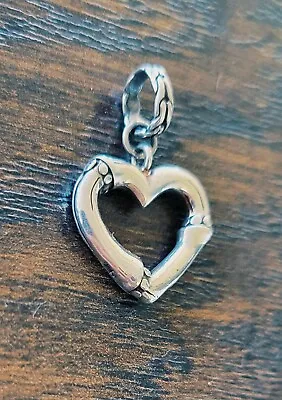 John Hardy Bamboo Heart Pendant Or Charm With Larger Bail NEAT Piece! • $170.10