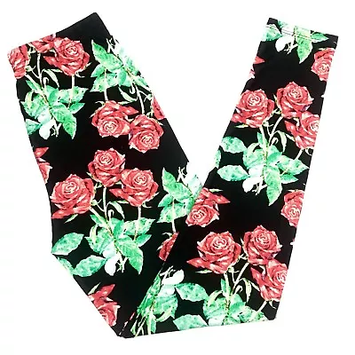 Buttery Soft Christmas Floral Rose Leggings Tall & Curvy XL Plus Flower Roses TC • $24.99