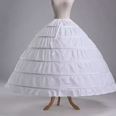 6Hoop Underskirt Ball Gown Long Skirts Petticoat Slips For Wedding. V0Z1~Best • $21.62