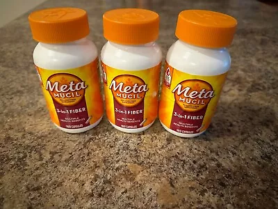 3 PACK Metamucil Multi-Health 3-in-1 Psyllium Fiber 160 Capsules • $36.99