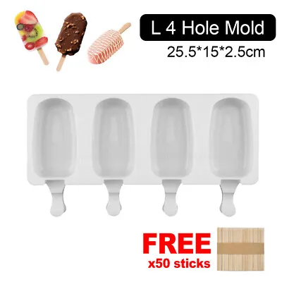 $11.66 • Buy 4~8Cell Silicone Frozen Ice Cream Mold Juice Popsicle Maker Ice Lolly Mould Kids