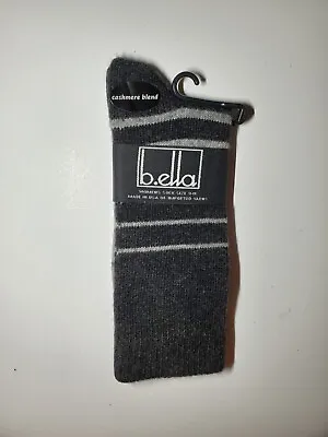 B. Ella Ladies Cashmere Wool Angora Blend Socks Mirielle Caviar USA MADE  • $18