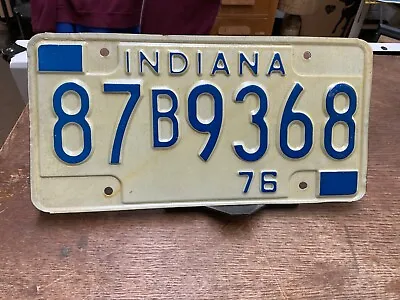 License Plate Tag Indiana 87B9368 1976 Vintage Rustic USA • $9.25