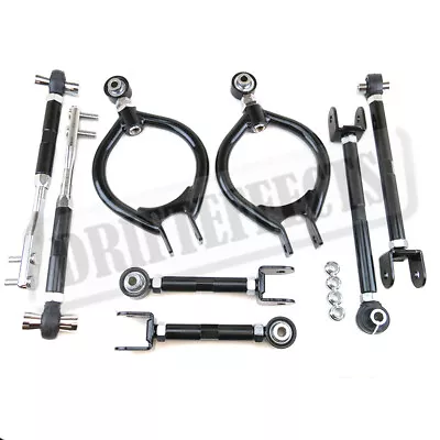 For 240sx S13 Black Adjustable Front Tension Rod +Rear Camber+Toe+Traction Arms • $279