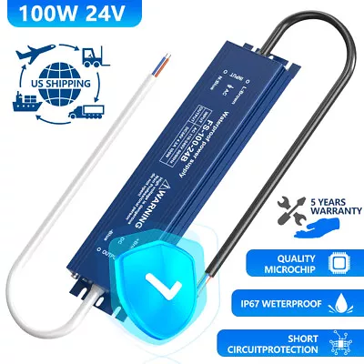 24V LED Driver Power Supply Transformer 100W 120W AC 240V - DC 24V Waterproof • $25.33