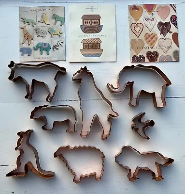 Martha By Mail Copper Cookie Cutters Noah's Ark Set Of 8 Animals & 3 Booklets • $58