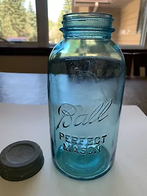 Vintage Ball  1/2 Gallon Blue #15 Glass Canning Jar • $8