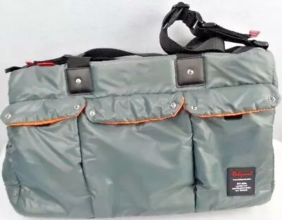 Babymel Storksak London Diaper Bag Soho Messenger Gray Orange Nappy Tote Dad Bag • $29.99