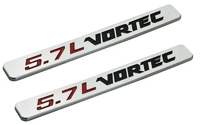 2Pc 5.7L Vortec Logo Hood Emblems Engine Badge 3D Decal Nameplate (Chrome) • $14.99