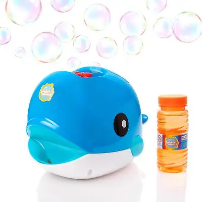 Childrens Bubble Whale Blowing Machine Maker & Solution Portable Kids Party Toy • £17.99