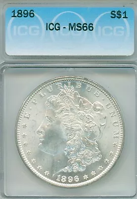 Uncommon Grade On Common Issue - WHITE 1896 ICG MS66 Lustrous Morgan Dollar • $299.99