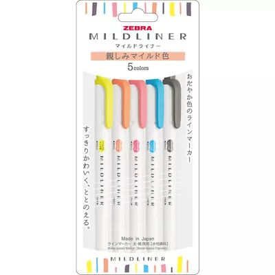 $10.95 • Buy Zebra Mildliner Friendy Colour Set (5/pk) WKT7-N-5C-N (New Package)