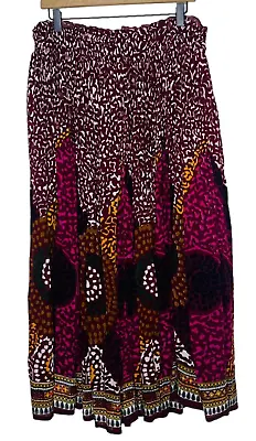 Soft Surroundings Pull On Gauzy Boho Multicolor Maxi Skirt Size XL • $26