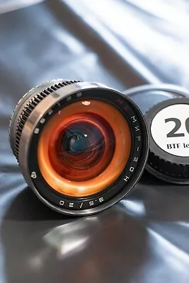 ANAMORPHIC Amber BOKEH & Flare Silver Mir 20 3.5/20mm Cine Mod Canon EF Vintage • $630