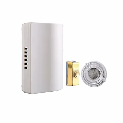 Byron 765 Wired Wall Mounted Battery Door Bell Chime Kit With Brass Bell Push An • £19.95