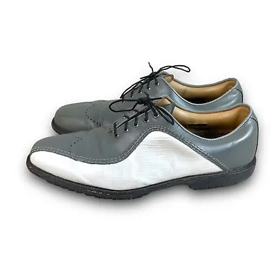 Footjoy Icon Spikeless Golf Shoes Mens 14 Gray White Leather Lace Up • $79