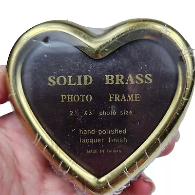 VTG New Solid Brass Heart Photo Frame Polished Lacquer Finish Fit 2.5x3  Picture • $12