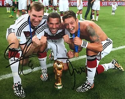  Mesut Ozil & Per Mertersacker Signed Germany 10x8 Photo UACC Registered AFTAL • $113.65