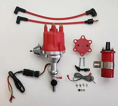Small Cap FORD INLINE 6 170-200-250 PRO SERIES Red HEI Distributor + 45K Coil  • $360.65