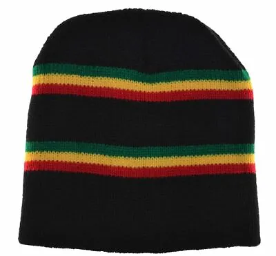 Nayt Rasta Beanie Black Red Yellow Green Short Cuffless Beanie • $4.99